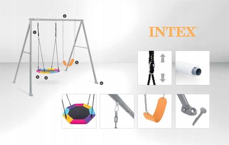 Intex Solidna Huśtawka Ogrodowa 2 Funkcje Pas I Bocianie Gniazdo 44126 1807995380 - zdjęcie 2