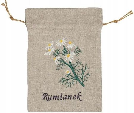 Woreczek Lniany na Zioła Rumianek. Woreczek z Naturalnego Lnu na Rumianek - zdjęcie 2