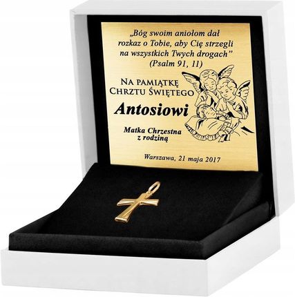 Złoty Krzyżyk 333 Moderno Grawer Upominek - zdjęcie 5