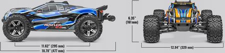Traxxas Samochód Rc Rustler Ehd 4X4 Vxl 1 10 Wzmocnione Części 67376-4 - zdjęcie 3