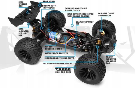 Maverick Samochód Sterowany Quantum2 Xt Truggy 4X4 1 10 Oświetlenie Led - zdjęcie 3
