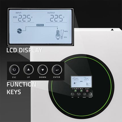 Hybrydowy inwerter solarny Off-Grid Qoltec Power Factor 1.0 48V 6200W 120A 500V - zdjęcie 2