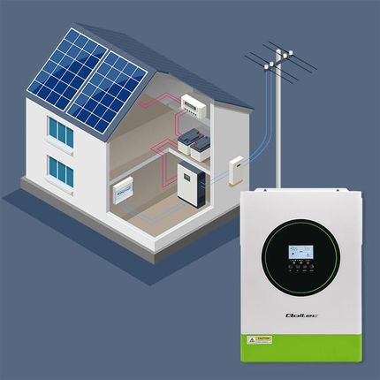 Hybrydowy inwerter solarny Off-Grid Qoltec Power Factor 1.0 48V 6200W 120A 500V - zdjęcie 5