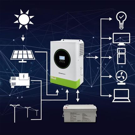 Hybrydowy inwerter solarny Off-Grid Qoltec Power Factor 1.0 48V 6200W 120A 500V - zdjęcie 4