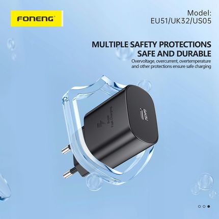 Foneng Eu51 Gan Typ C Pd 25W Z Kablem Typ C Na Typ C - zdjęcie 3