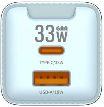 Jellico Eu55 Gan Pd 33W 1X Usb-C 1X Usb Niebieska Jakość - zdjęcie 2