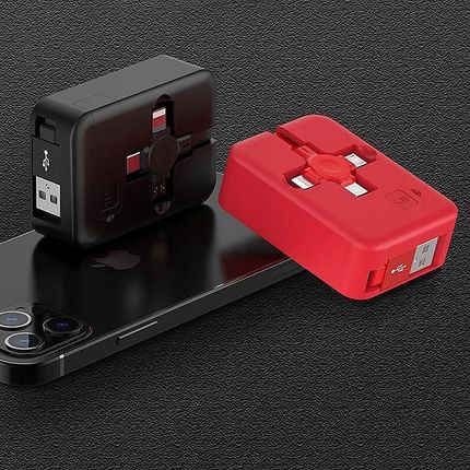 Caseon Kabel Usb 3W1 Kostka Typ C Microusb Lighting Granatowy - zdjęcie 4