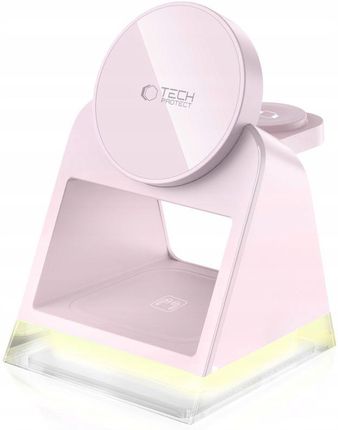 Tech-Protect Qi15W-A43 3In1 Magnetic Magsafe Wireless Charger Baby Pink - zdjęcie 2