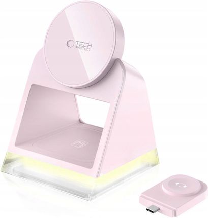 Tech-Protect Qi15W-A43 3In1 Magnetic Magsafe Wireless Charger Baby Pink - zdjęcie 4