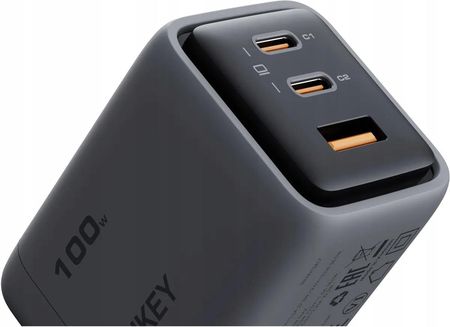 Aukey Pa-C5 Ładowarka 1Xusb I 2Xusb-C 100W Pd3.0 Gan Qc5.0 5A Pps Scp Afc - zdjęcie 4
