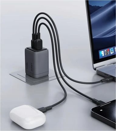 Aukey Pa-C5 Ładowarka 1Xusb I 2Xusb-C 100W Pd3.0 Gan Qc5.0 5A Pps Scp Afc - zdjęcie 5