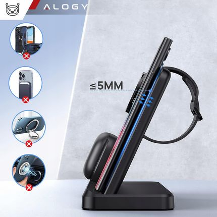 Alogy Indukcyjna 3W1 Qi Szybka Do Samsung S24 S23 S22 Qc - zdjęcie 3