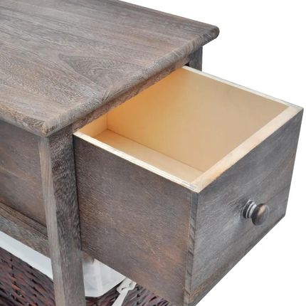 Zakito Home Szafka nocna drewniana z koszykiem brązowa 28x31x45cm (ZH242868) - zdjęcie 2