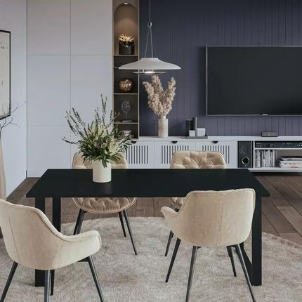 Blat laminowany czarny 138 x 80 cm do biurka, stołu, stolika KOLM - zdjęcie 3
