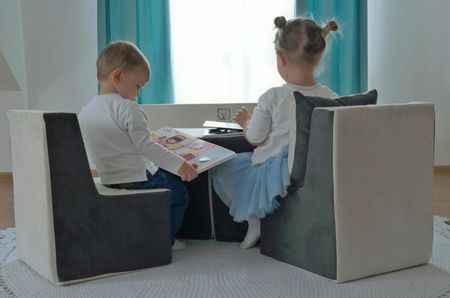 Fotelik, mebelek dla dzieci do zabawy i relaksu niebieski - zdjęcie 3