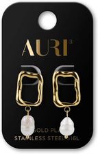 Zdjęcie AURI kolczyki sztyfty RAMKI Z PERŁĄ - Barwice