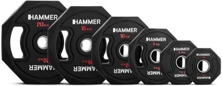 OBCIĄŻENIE GUMOWANE OLIMPIJSKIE OCTAGON 50 MM 5 KG /HAMMER - zdjęcie 3