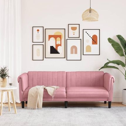Dkd Home Decor Sofa 3-osobowa różowy aksamit - zdjęcie 2
