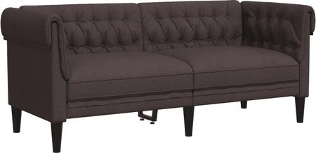 Dkd Home Decor Sofa Chesterfield 2-osobowa ciemnobrązowa tkanina - zdjęcie 2
