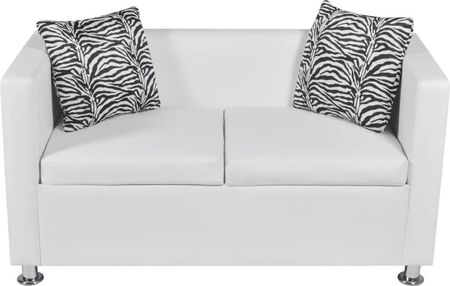 Dkd Home Decor sofa 2-osobowa imitacja skóry biała - zdjęcie 2