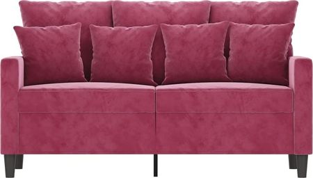 Dkd Home Decor sofa 2-osobowa czerwone wino 120 cm aksamit - zdjęcie 2