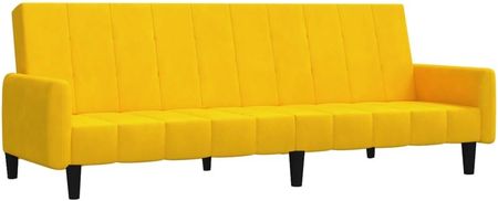 Dkd Home Decor Sofa rozkładana 2-osobowa żółty aksamit - zdjęcie 2