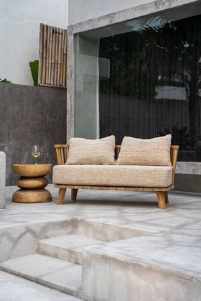 Bazar Bizar Sofa z drewna tekowego Malawi - zdjęcie 2