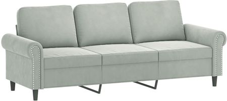 Dkd Home Decor sofa 3-osobowa z poduszkamiReplika acyjnymi jasnoszary aksamit 180 cm - zdjęcie 2
