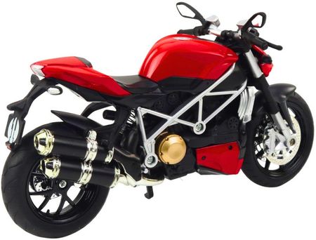 Lean Toys Motocykl Sportowy Metalowy Światła Dźwięki Srebrne Elementy Czerwony 1:12 - zdjęcie 2