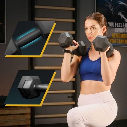 Trex Sport Zestaw Hantelek Bitumicznych 2X8Kg Czarne - zdjęcie 3
