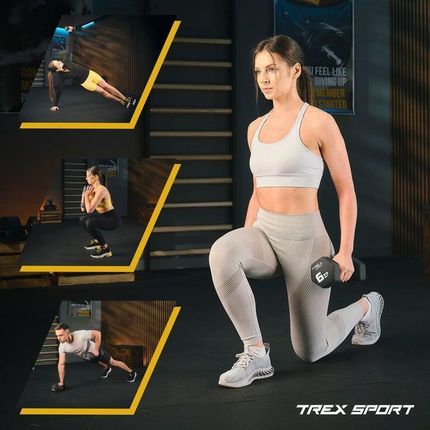 Trex Sport Zestaw Hantelek Żeliwnych Neoprenowych 2X3Kg Czarne - zdjęcie 4