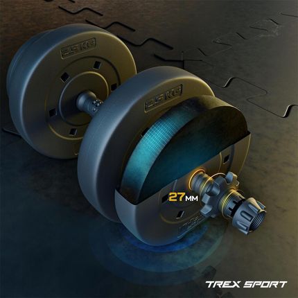 Trex Sport Zestaw Hantli Bitumicznych 4W1 2X10Kg Czarne - zdjęcie 4