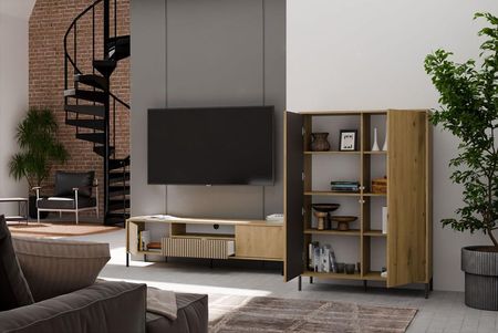Topeshop Szafka RTV Amaro 160 dąb artisan - zdjęcie 4