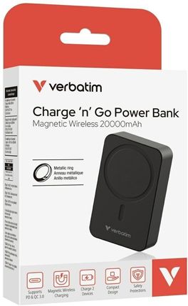 Verbatim Charge 'N' Go Essentials 20000 Mah Bezprzewodowe Ładowanie Czarny - zdjęcie 5