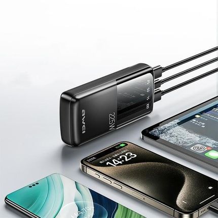 Awei Powerbank P13K 20000Mah 22 5Wczarny Black Digital Display - zdjęcie 5