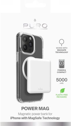 Puro Powerbank Power Mag 5000Mah Z Magsafe Usb C Biały - zdjęcie 2