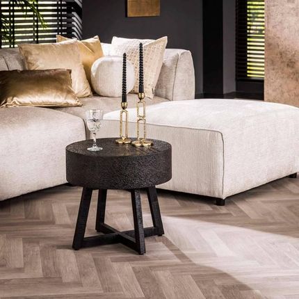 Nl Home STOLIK KAWOWY SKYLAR 50 CM METAL CZARNOBRĄZOWY - zdjęcie 3