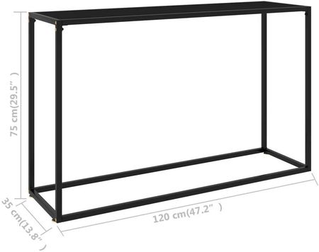 Zakito Home Stolik konsolowy ze szkła hartowanego 120x35 czarny (ZH322816) - zdjęcie 2