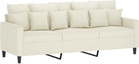 Zakito Europe Zestaw Wypoczynkowy Kremowy Aksamit Sofa 2 Osobowa 138X77X80Cm Sofa 3 Osobowa 198X77X80Cm Podnóżek 60X50X41Cm (Ze3201738) - zdjęcie 5