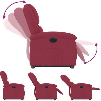 Zakito Europe Fotel Podnoszący I Rozkładany Winna Czerwień 71X86,5X99,5Cm (Ze3204327) - zdjęcie 2