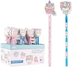 Zdjęcie Mp Main Paper Ołówek Z Gumką Hb Happy Frends 24Szt. - Czempiń