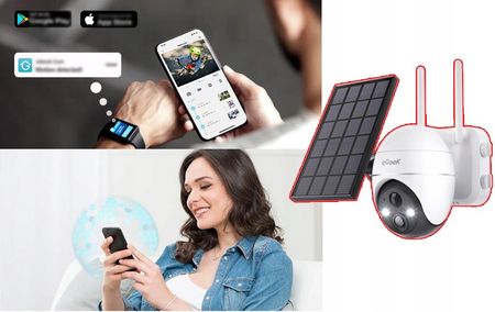 Iegeek Bezprzewodowa Kamera Solarna 5Mp Wifi Zobrazowanie W Nocy 30M Ip65 (FCXHEKJVO221) - zdjęcie 4