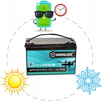 Enerblock Akumulator Litowy LiFePO4 Do Łodzi Jachtu Pontonu Kampera 12V 155Ah Bms (JLFP12155FISHING) - zdjęcie 4