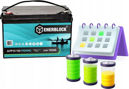 Enerblock Akumulator Litowy LiFePO4 Do Łodzi Jachtu Pontonu Kampera 12V 155Ah Bms (JLFP12155FISHING) - zdjęcie 2