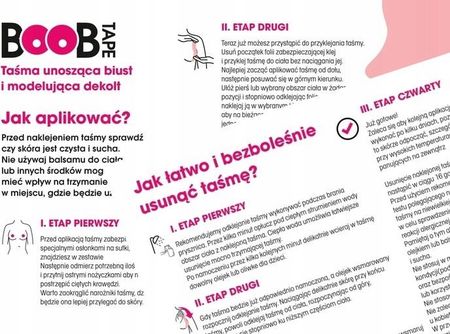 Meditrade Taśma Unosząca Biust Tejp Modelująca Dekolt Boob Pushup Tape Ulotka Jęz. Pl - zdjęcie 4
