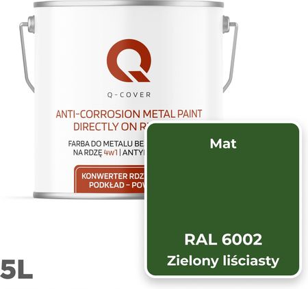 Q-Cover Farba Do Metalu Na Rdzę Zielony Liściasty Mat 5l - zdjęcie 2