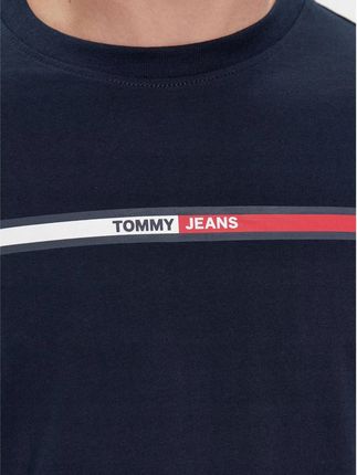 T-shirt męski granatowy okrągły dekolt Tommy Jeans rozmiar L oryginał! - zdjęcie 2