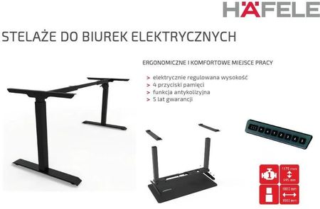 Biurko elektryczne z regulacją wysokości Dąb Biały 180 x 95cm - zdjęcie 4