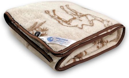 Koc Wełniany Camel Jasny Wielbłąd 100X140 Woolmark Indygosklep.pl - zdjęcie 2