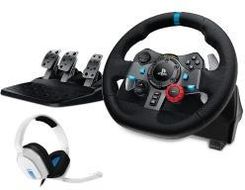 Zdjęcie Produkt z outletu: Logitech G29 Racing Wheel Z Pedałami Do Ps5, Ps4, Ps3, Pc Force Feedback + Słuchawki Astro A10 Biały (991000486) - Skarżysko-Kamienna